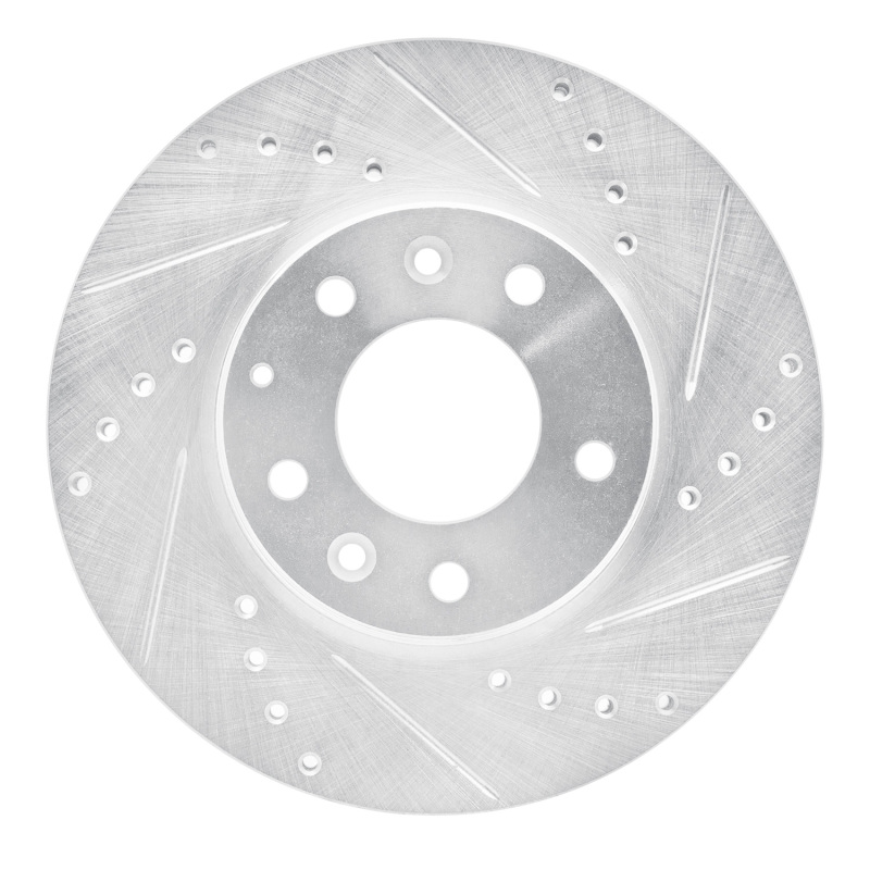 R1 03-05 Mazda 6 Front Right Drilled & Slotted Silver Brake Rotor