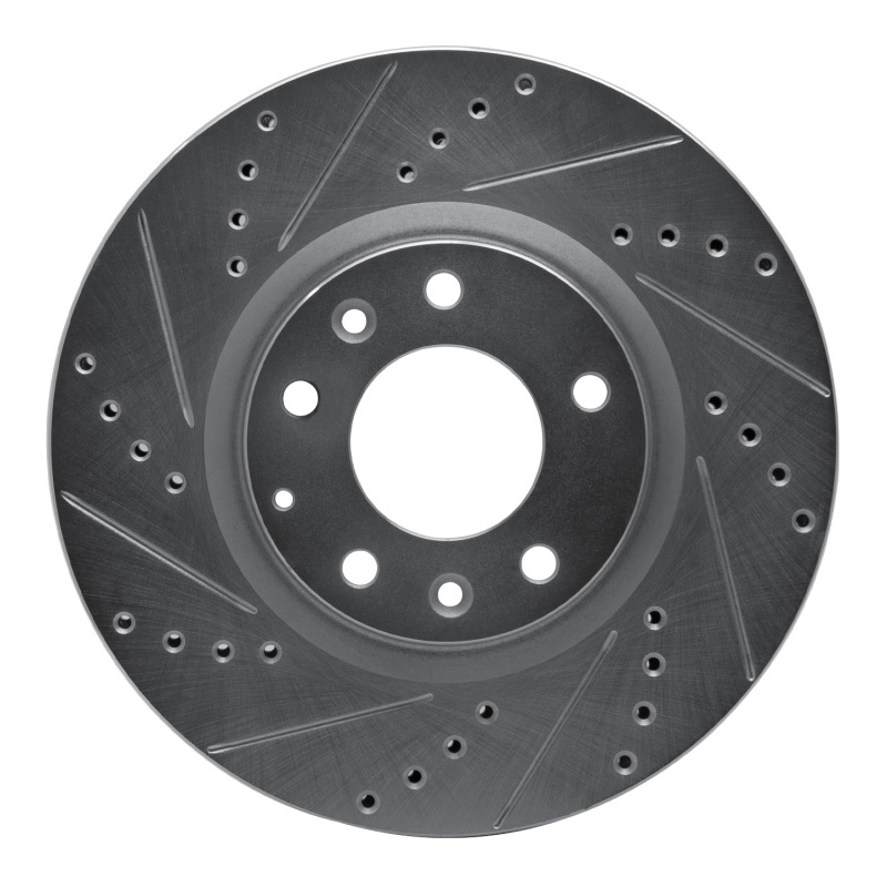 R1 04-08 Mazda RX-8 Front Left Drilled & Slotted Silver Brake Rotor