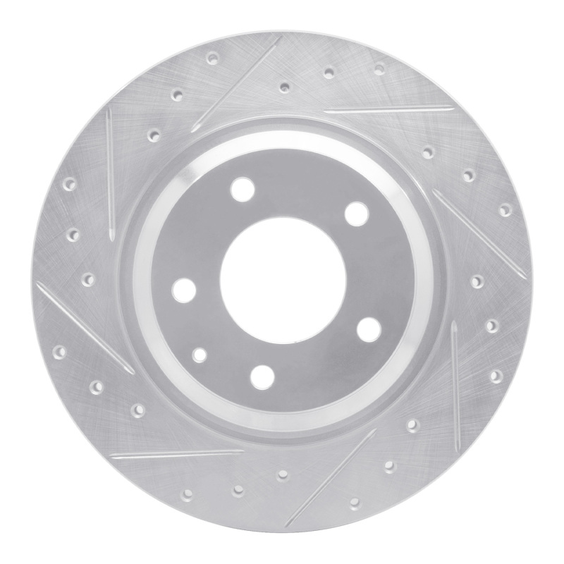 R1 04-11 Mazda RX-8 Rear Left Drilled & Slotted Silver Brake Rotor