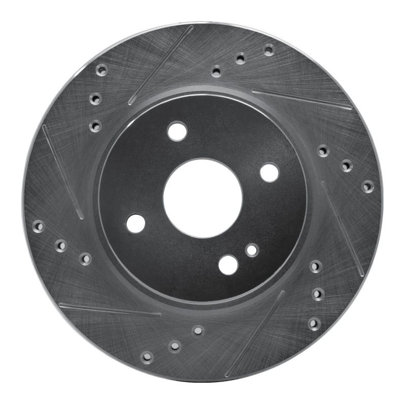 R1 11-15 Mazda 2 (Mexico) Front Left Drilled & Slotted Silver Brake Rotor