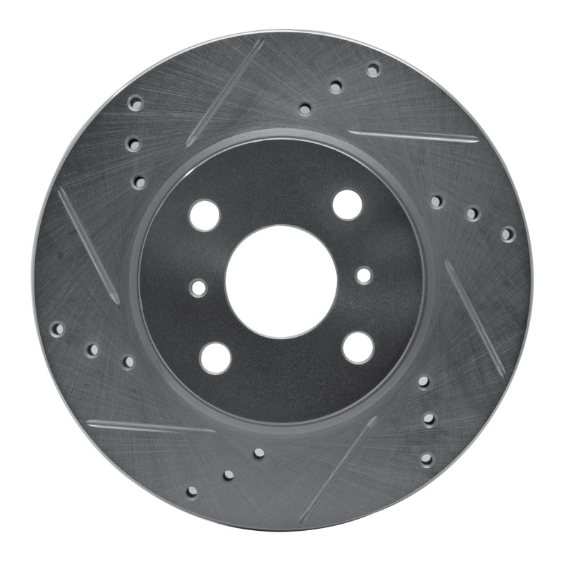 R1 12-15 Scion IQ Front Left Drilled & Slotted Silver Brake Rotor