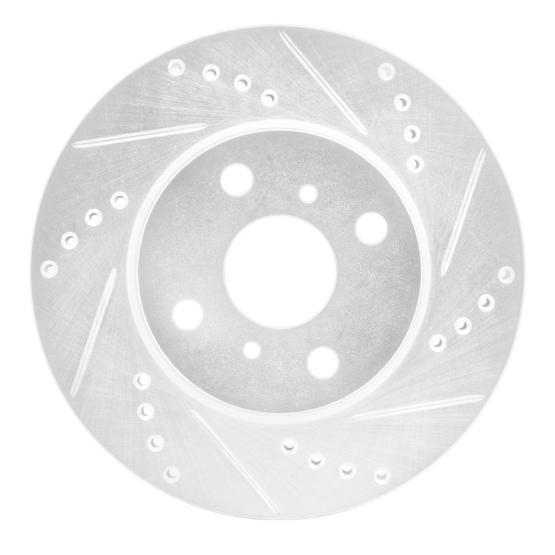 R1 12-15 Scion IQ Front Right Drilled & Slotted Silver Brake Rotor