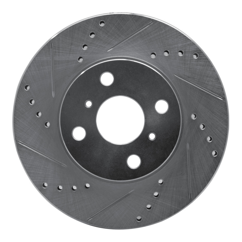 R1 04-06 Scion XA Front Left Drilled & Slotted Silver Brake Rotor