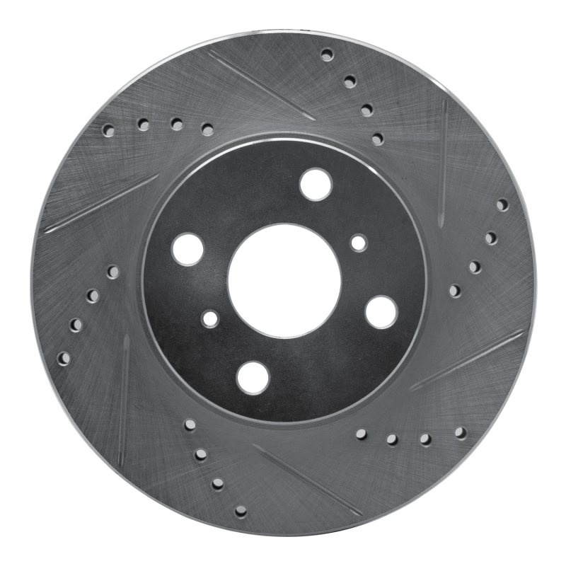 R1 04-06 Scion XA Front Right Drilled & Slotted Silver Brake Rotor