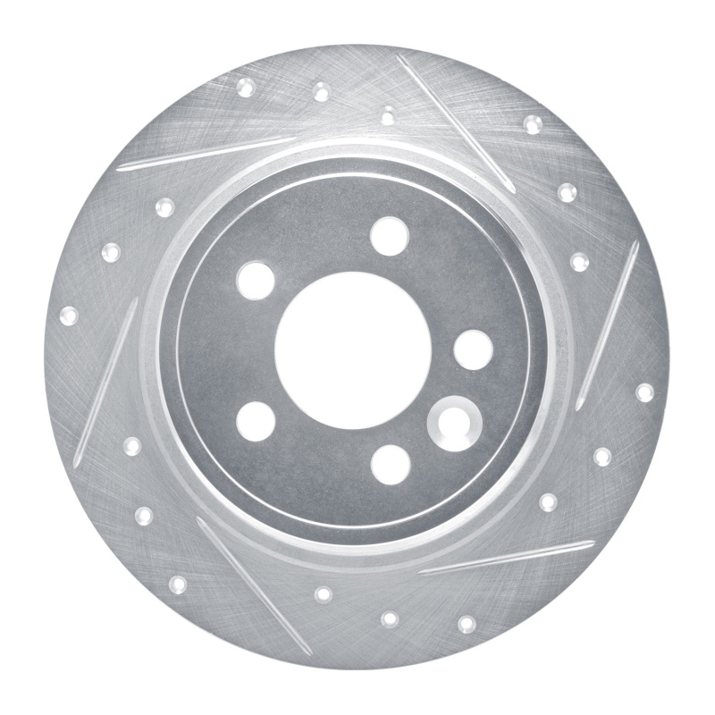 R1 00-06 Rover 75 (Mexico) Rear Right Drilled & Slotted Silver Brake Rotor