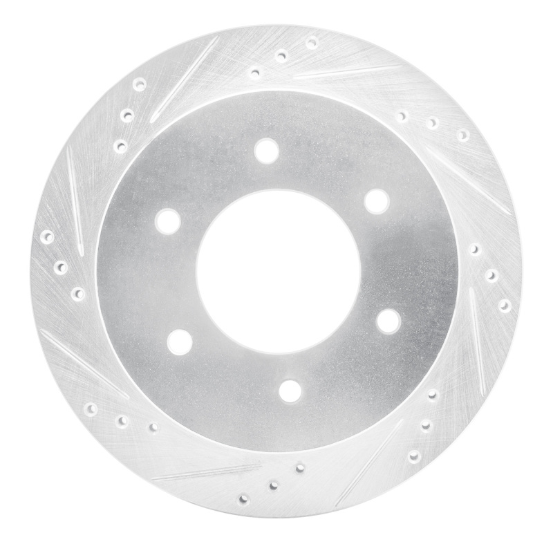 R1 15-17 Mitsubishi Montero Limited (Mexico) Rear Left Drilled & Slotted Silver Brake Rotor