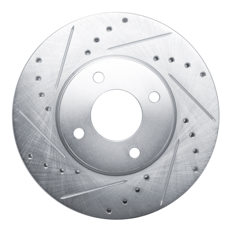 R1 00-06 Peugeot 406 (Mexico) Front Left Drilled & Slotted Silver Brake Rotor