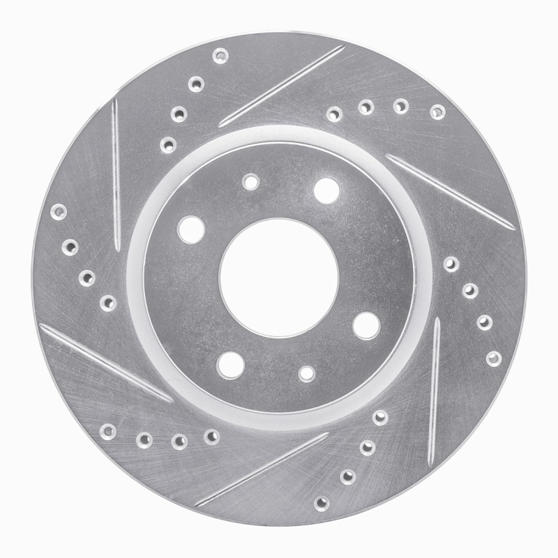R1 03-07 Peugeot 307 (Mexico) Rear Left Drilled & Slotted Silver Brake Rotor