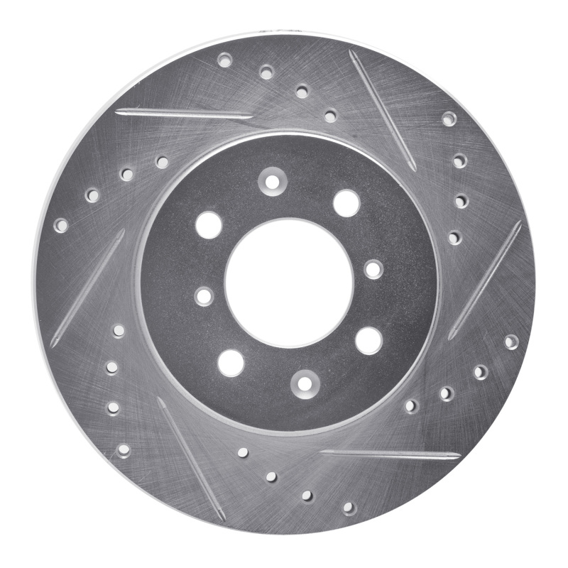 R1 06-11 Fiat Panda (Mexico) Front Right Drilled & Slotted Silver Brake Rotor