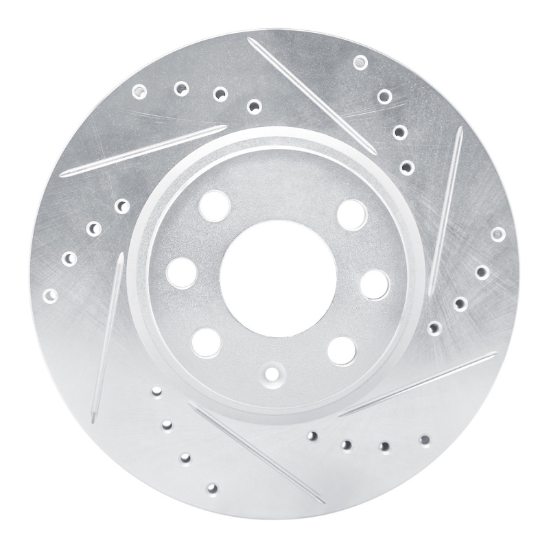 R1 02-17 Chevrolet CORSA (Mexico) Front Right Drilled & Slotted Silver Brake Rotor