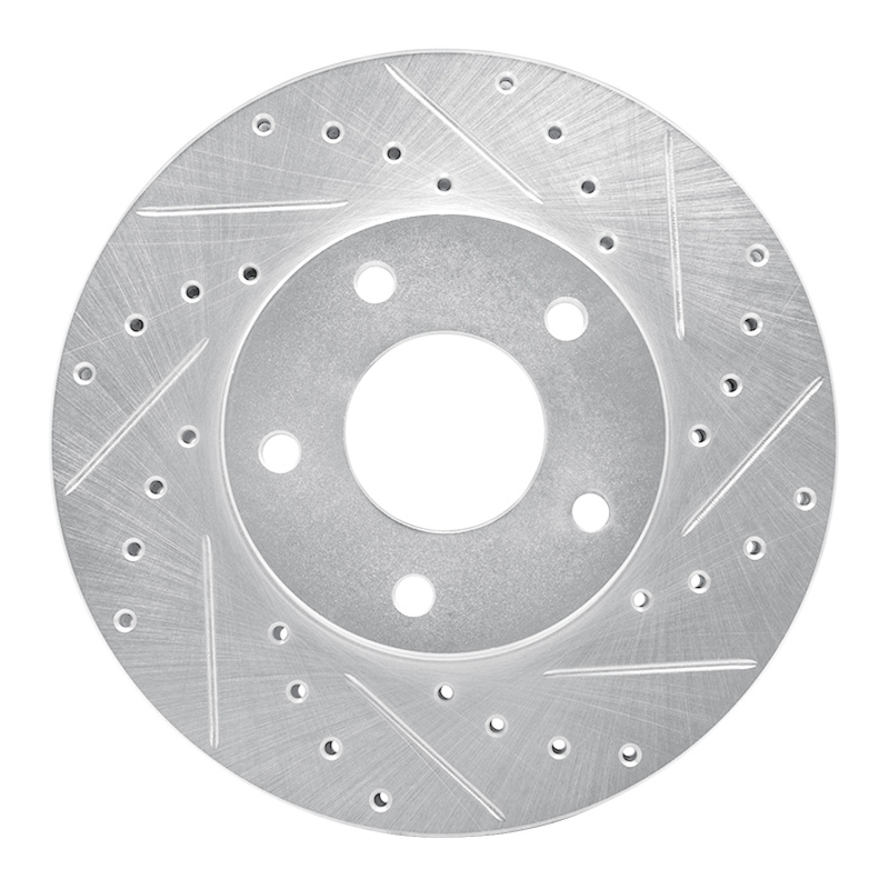 R1 02-07 Nissan X-Trail (Mexico) Front Right Drilled & Slotted Silver Brake Rotor