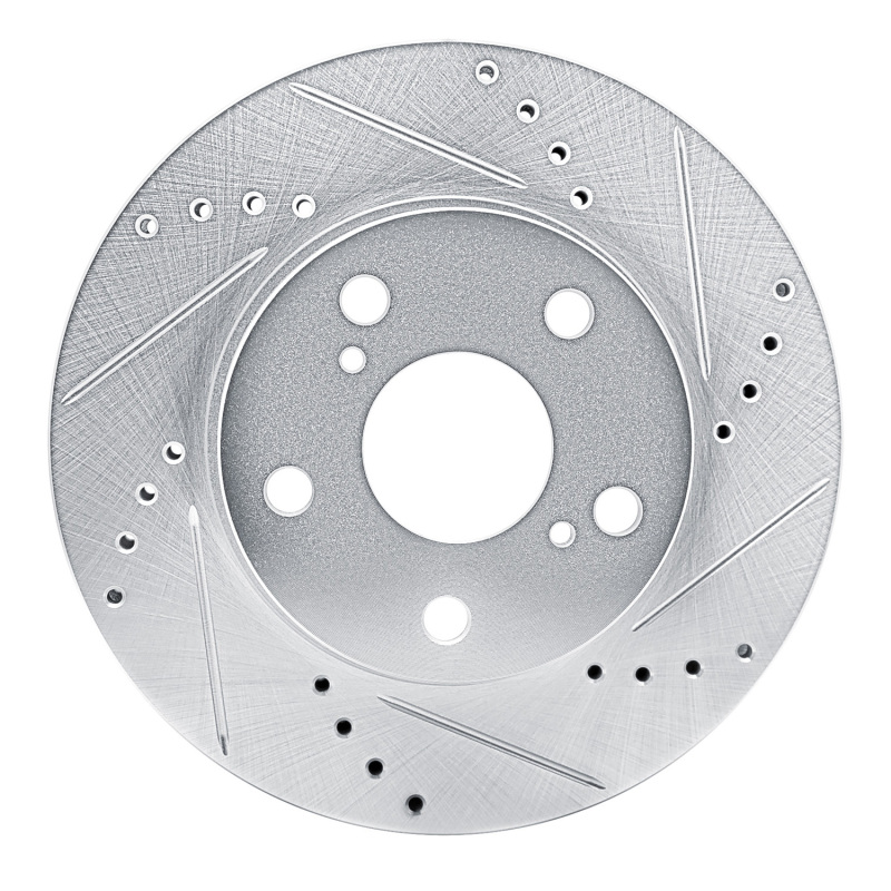 R1 13-19 Toyota Hilux (Mexico) Front Right Drilled & Slotted Silver Brake Rotor