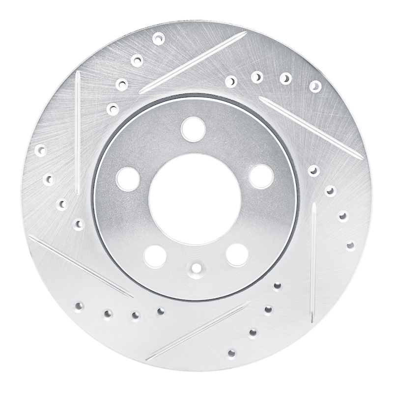 R1 03-18 Volkswagen Polo (Mexico) Front Left Drilled & Slotted Silver Brake Rotor