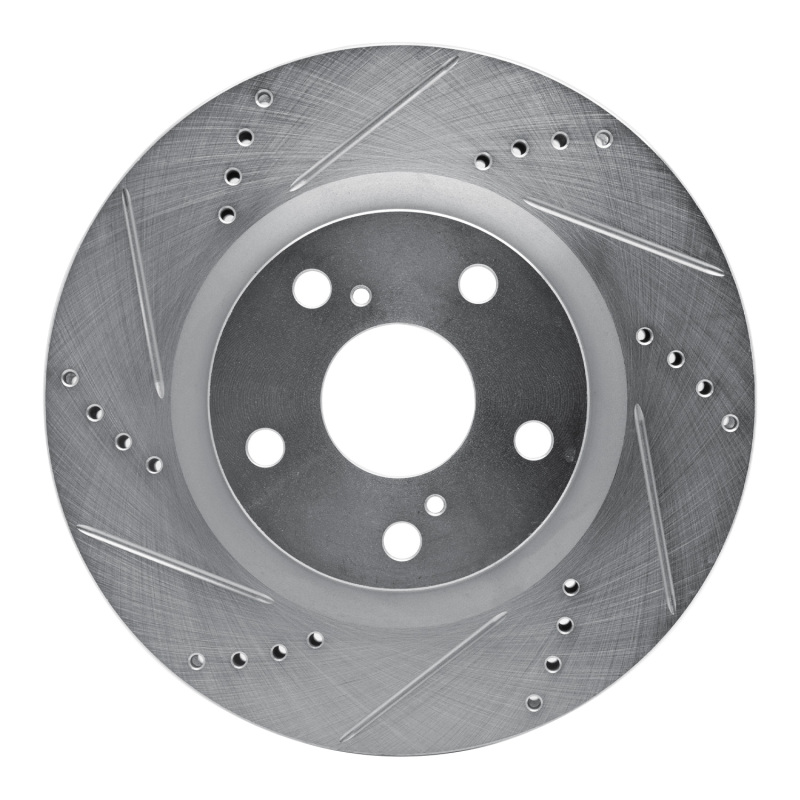 R1 10-24 Volkswagen TRANSportER (Mexico) Rear Left Drilled & Slotted Silver Brake Rotor