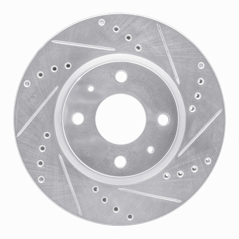 R1 14-20 Peugeot 208 (Mexico) Rear Right Drilled & Slotted Silver Brake Rotor