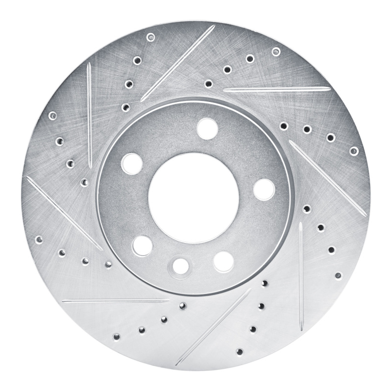 R1 10-24 Volkswagen TRANSportER (Mexico) Front Left Drilled & Slotted Silver Brake Rotor