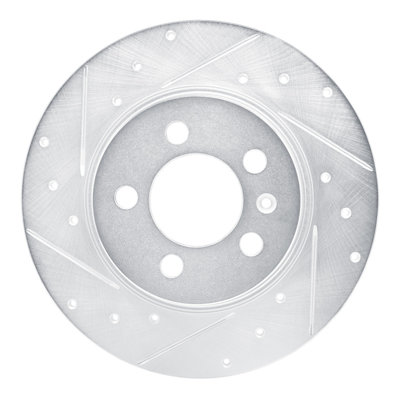 R1 15-18 Audi A1 (Mexico) Rear Left Drilled & Slotted Silver Brake Rotor