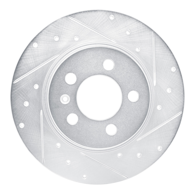 R1 15-18 Audi A1 (Mexico) Rear Right Drilled & Slotted Silver Brake Rotor