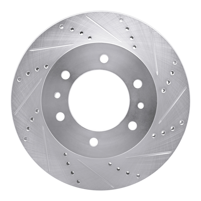 R1 06-10 Hummer H3T Front Right Drilled & Slotted Silver Brake Rotor