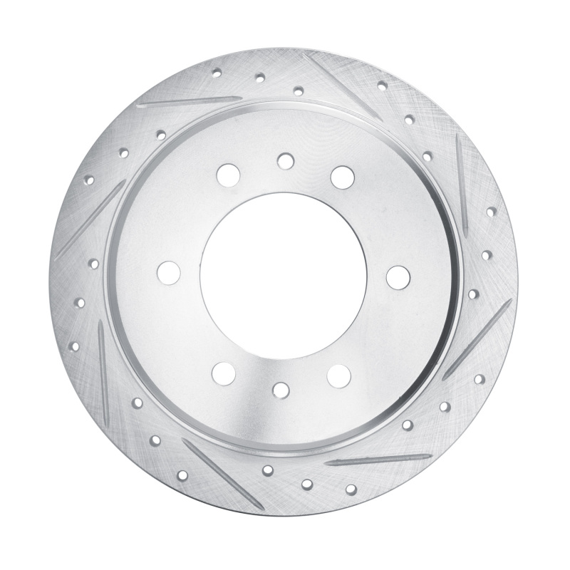 R1 06-10 Hummer H3 Rear Right Drilled & Slotted Silver Brake Rotor