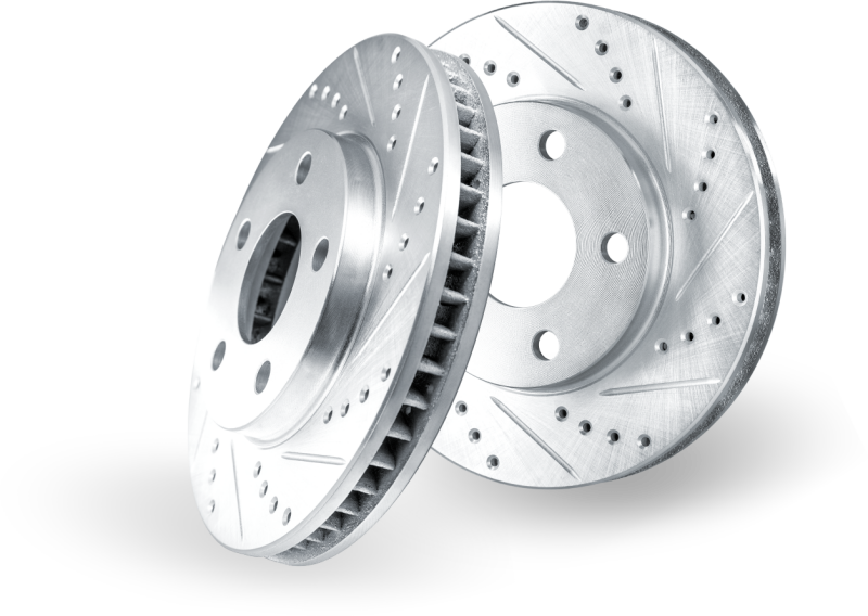 DFC 24-25 Tesla Cybertruck Rear Right Drilled & Slotted Silver Brake Rotor