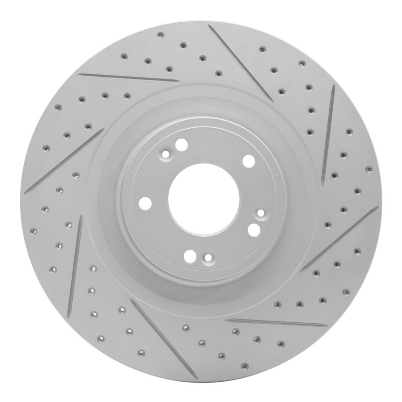 DFC 12-17 Genesis G80 Front Right Drilled & Slotted Geoperformance Rotor