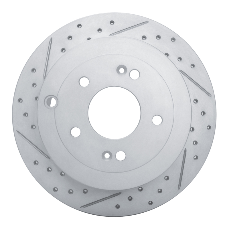 DFC 07-09 Hyundai Santa Fe Rear Left Drilled & Slotted Geoperformance Rotor
