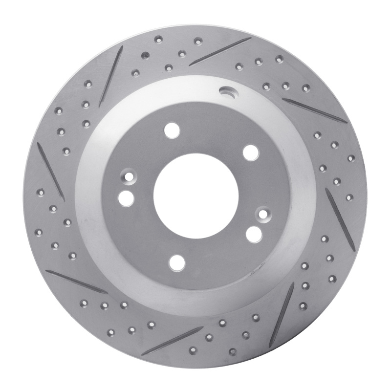 DFC 14-23 Hyundai Kona Rear Right Drilled & Slotted Geoperformance Rotor