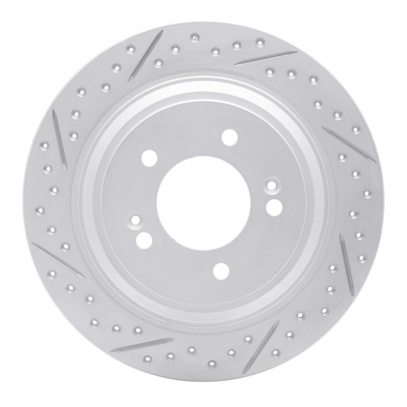 DFC 17-23 Hyundai Kona Ev Rear Right Drilled & Slotted Geoperformance Rotor