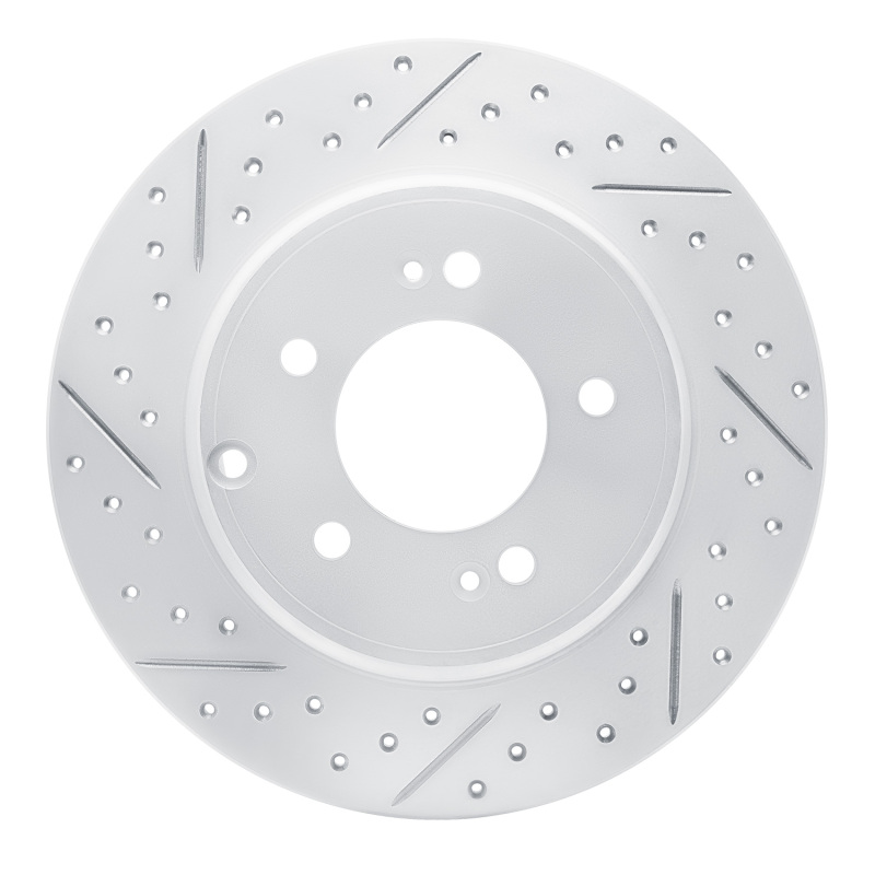 DFC 17-19 Kia Cadenza Rear Left Drilled & Slotted Geoperformance Rotor