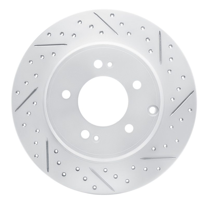 DFC 17-19 Kia Cadenza Rear Right Drilled & Slotted Geoperformance Rotor