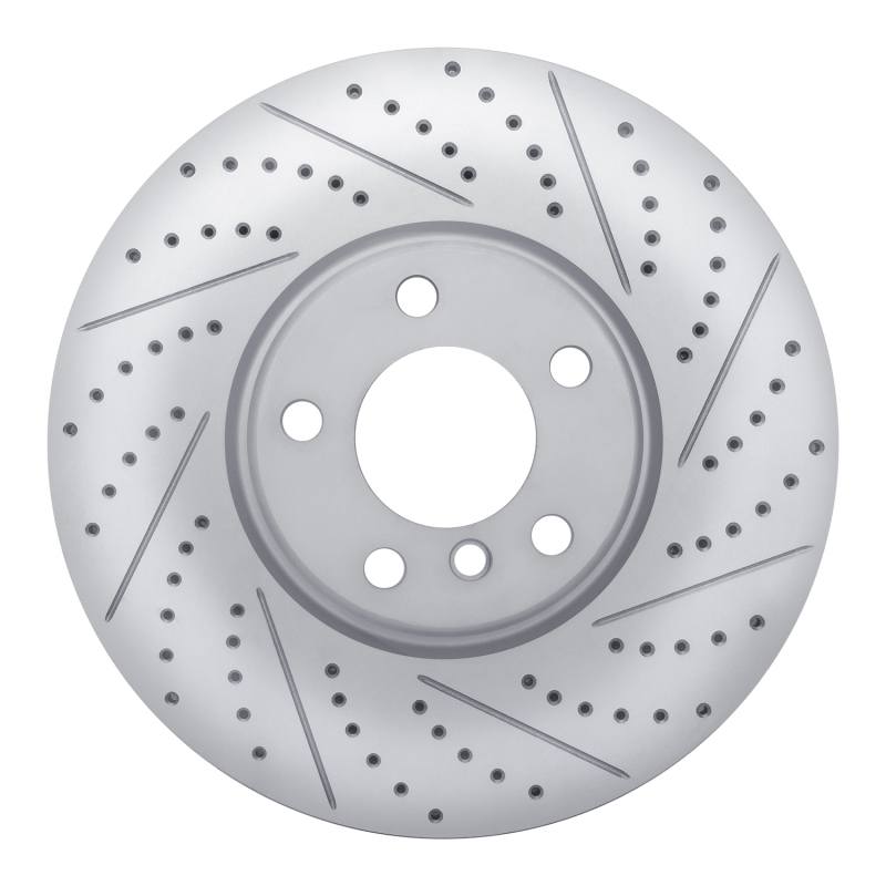 DFC 21-23 Dodge Challenger Left Front Drilled & Slotted Geoperformance Rotor