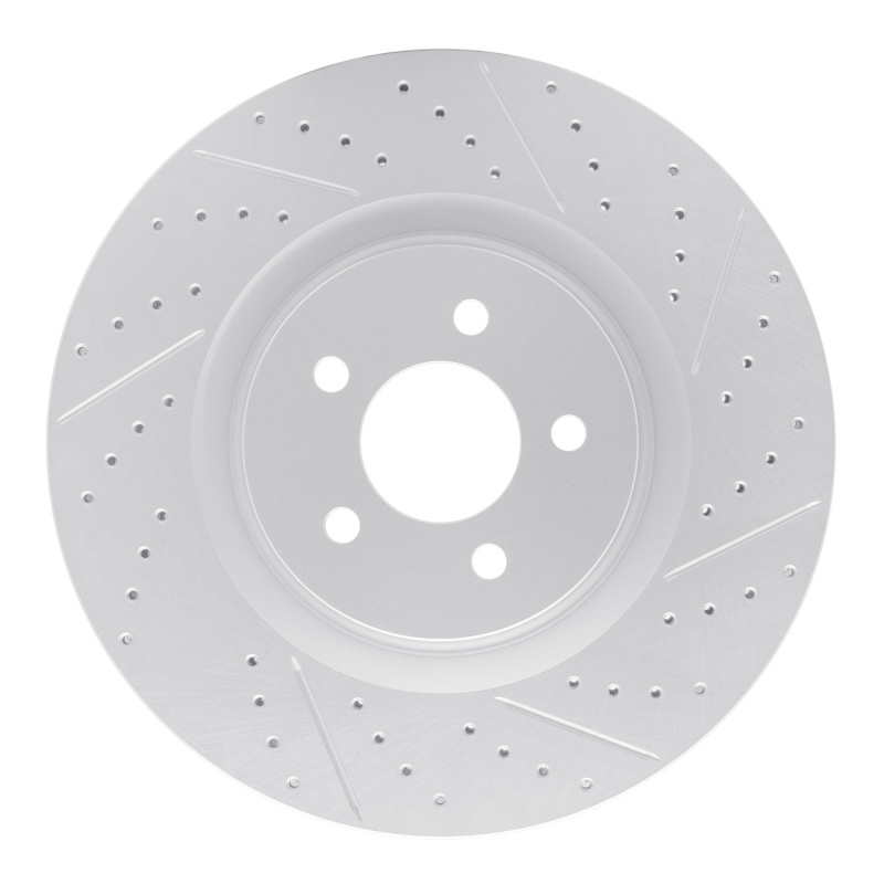 DFC 07-14 Ford Mustang Front Right Drilled & Slotted Geoperformance Rotor