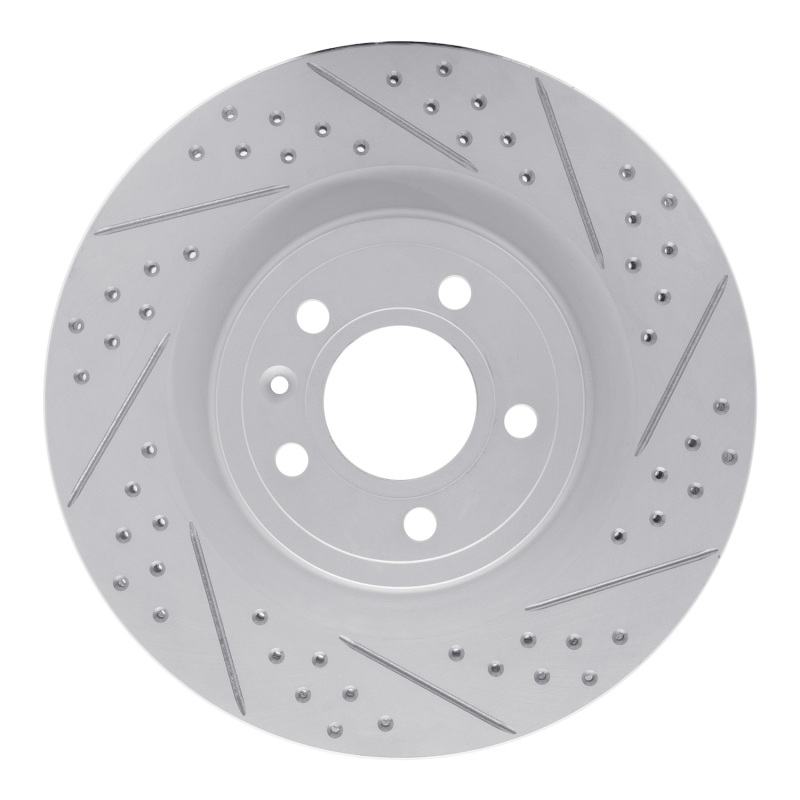 DFC 11-14 Ford Mustang Front Right Drilled & Slotted Geoperformance Rotor