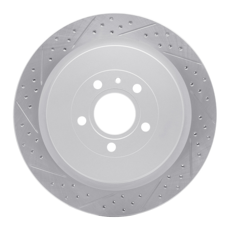 DFC 13-14 Ford Mustang Rear Left Drilled & Slotted Geoperformance Rotor