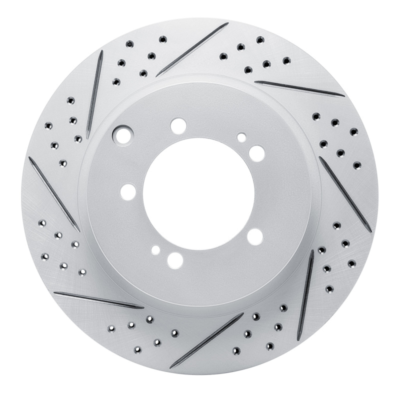 DFC 03-06 Mitsubishi Lancer Rear Left Drilled & Slotted Geoperformance Rotor